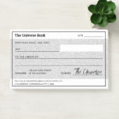 Money Manifestatie Zilveren Glitter Blanco Check Post-it® Notes (Kantoor)