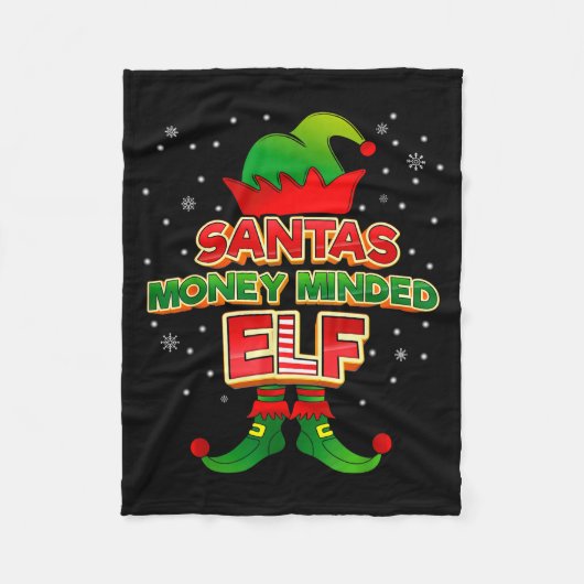 Money Minded Elf Christmas Matching Costumes X-mas Fleece Deken (Voorkant)