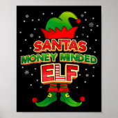 Money Minded Elf Christmas Matching Costumes X-mas Poster (Voorkant)