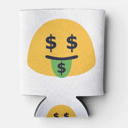 Money Mouth Emoji Blikjeskoeler (Voorkant)