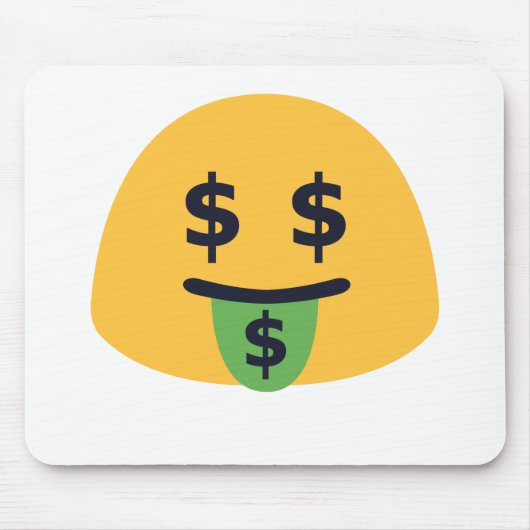 Money Mouth Emoji Muismat (Voorkant)