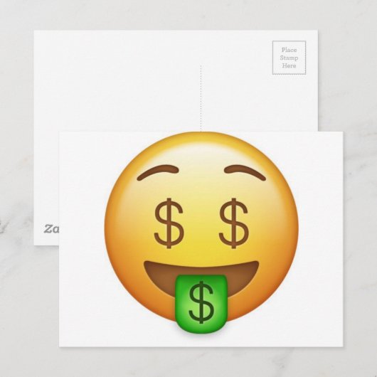 Money Mouth Hilarious Emoji Briefkaart (Voorkant / Achterkant)