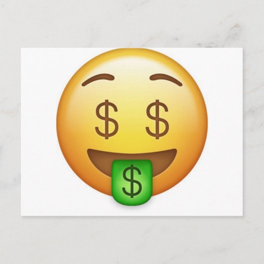 Money Mouth Hilarious Emoji Briefkaart (Voorkant)