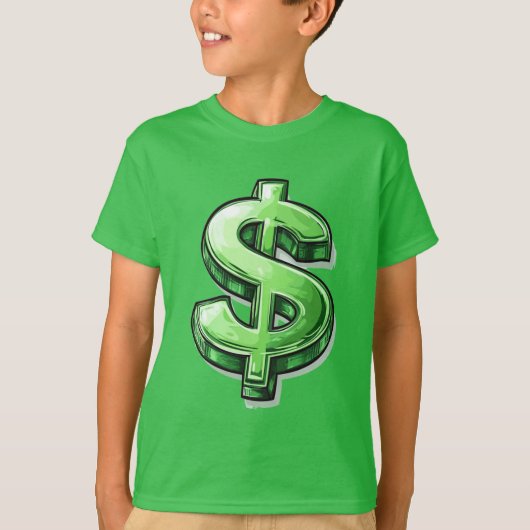 Money Moves: Bold Dollar Sign T-Shirt voor Hustler (Voorkant)