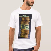 Money Moves: wit T-shirt met dollarprint (Voorkant)