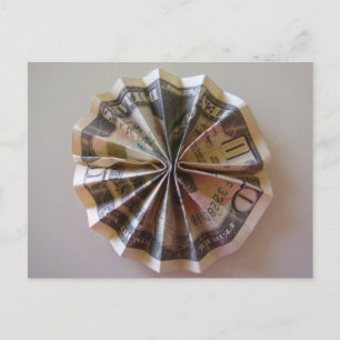 Money Origami Rosette Briefkaart