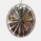 Money Origami Rosette Keramisch Ornament (Links)