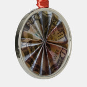 Money Origami Rosette Metalen Ornament (Rechts)