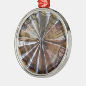 Money Origami Rosette Metalen Ornament (Links)