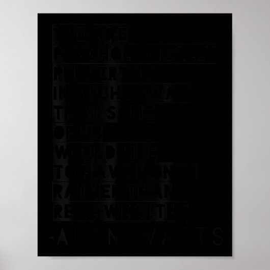 Money Over Wealth Alan Watts Quote Poster (Voorkant)