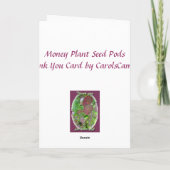 Money Plant Bedankkaart (Achterkant)