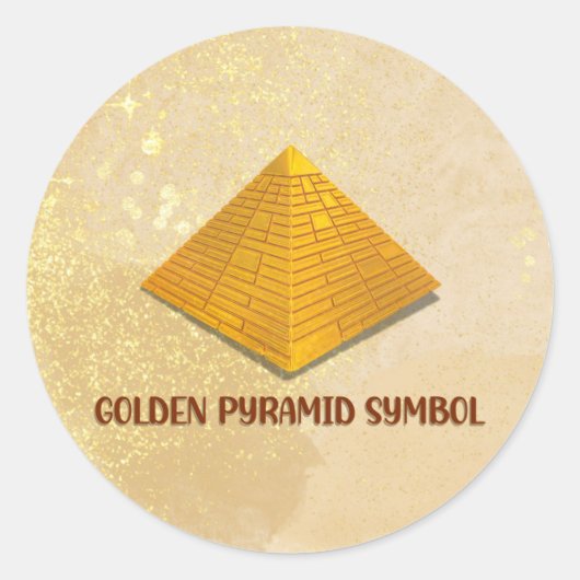Money Reiki Infused Golden Pyramid Symbol Ronde Sticker (Voorkant)