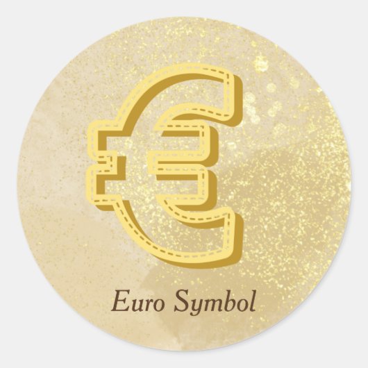 Money Reiki Infused Yellow Euro Symbol Ronde Sticker (Voorkant)