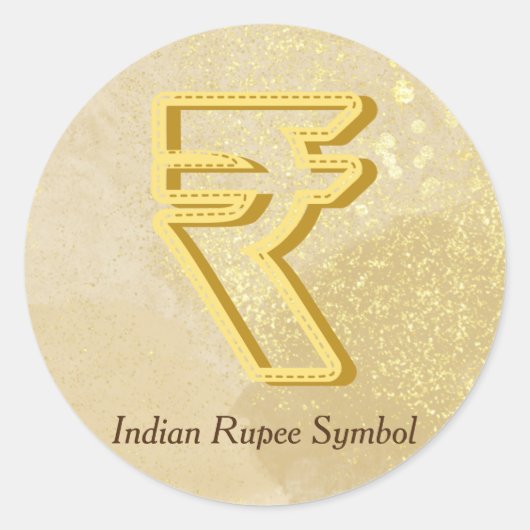 Money Reiki Infused Yellow Indian Rupee Ronde Sticker (Voorkant)
