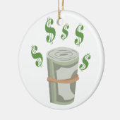 Money Roll Keramisch Ornament (Links)