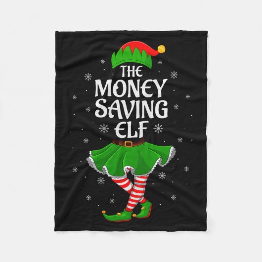 Money Saving Elf Christmas Family Girls Women Elf Fleece Deken (Voorkant)