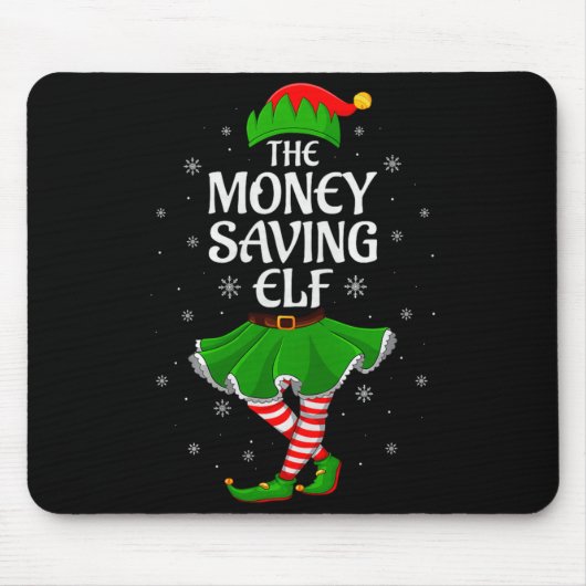 Money Saving Elf Christmas Family Girls Women Elf  Muismat (Voorkant)