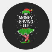 Money Saving Elf Christmas Family Girls Women Elf  Ronde Sticker (Voorkant)