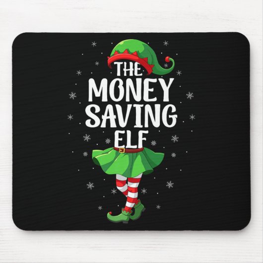 Money Saving Elf Christmas Girls Women Elf Squad X Muismat (Voorkant)