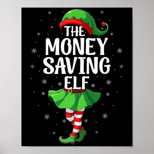 Money Saving Elf Christmas Girls Women Elf Squad X Poster (Voorkant)