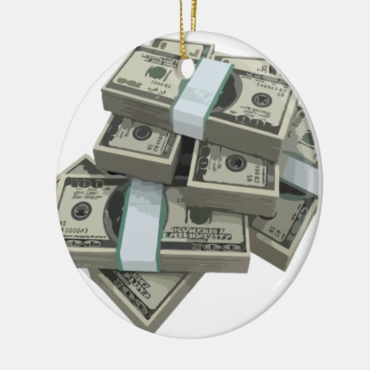 Money Stacks Keramisch Ornament (Links)