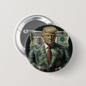 Money Suit Trump: een symbool van rijkdom en krach Ronde Button 5,7 Cm (Voorkant /achterkant)