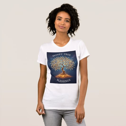 Money Tree Blessings — Abundance Frequency  T-shirt (Voorkant volledig)