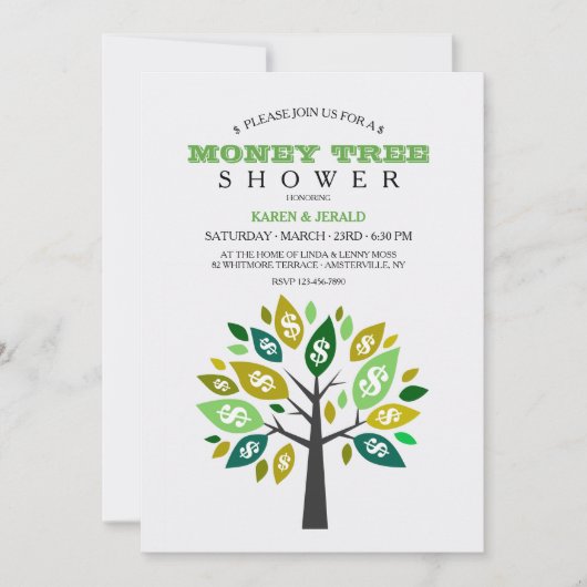 Money Tree Shower Kaart (Voorkant)