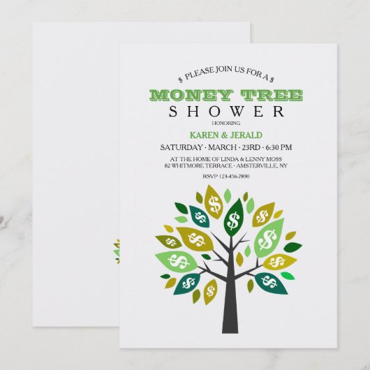 Money Tree Shower Kaart (Voorkant / Achterkant)