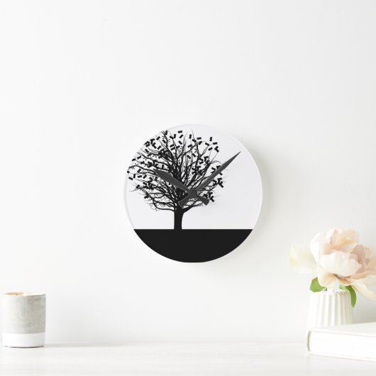 Money Tree Silhouette Ronde Klok (Huis)