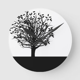 Money Tree Silhouette Ronde Klok