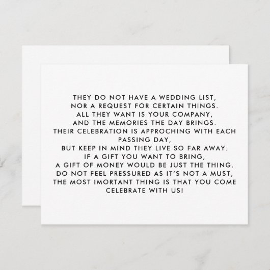 Money Tree/Wishing Well Invitation Insert Feestdagenkaart (Voorkant / Achterkant)