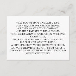 Money Tree/Wishing Well Invitation Insert Informatiekaartje