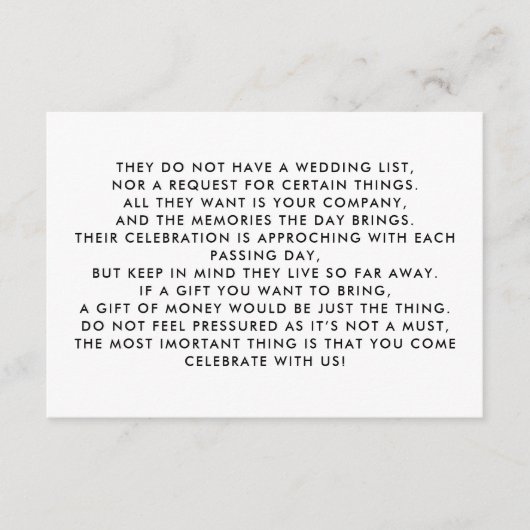 Money Tree/Wishing Well Invitation Insert Informatiekaartje (Voorkant)