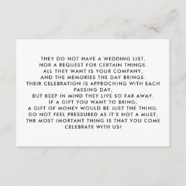 Money Tree/Wishing Well Invitation Insert Informatiekaartje