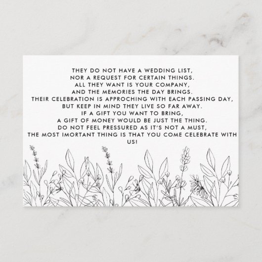 Money Tree/Wishing Well Invitation Insert Informatiekaartje (Voorkant)