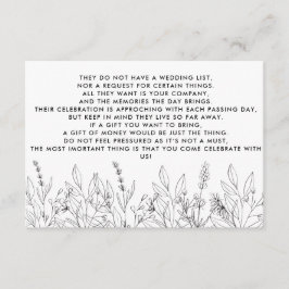 Money Tree/Wishing Well Invitation Insert Informatiekaartje