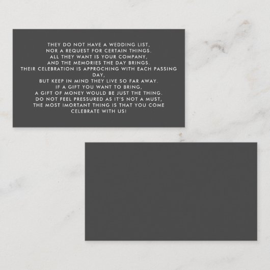 Money Tree/Wishing Well Invitation Insert Informatiekaartje (Voorkant / Achterkant)