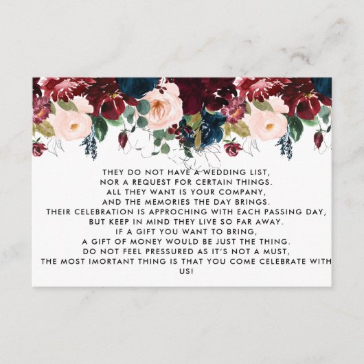 Money Tree/Wishing Well Invitation Insert Informatiekaartje (Voorkant)