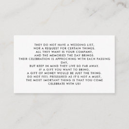 Money Tree/Wishing Well Invitation Insert Informatiekaartje