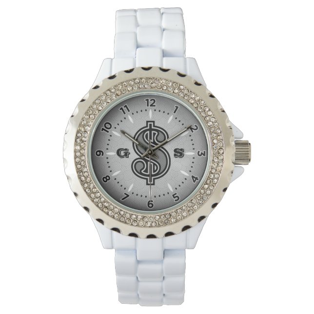 Money Watch - Zwart & Wit Horloge (Voorkant)