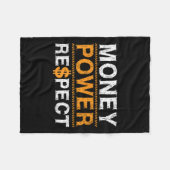 Money Wer Respect Rap Lover Entrepreneur Christmas Fleece Deken (Voorkant (Horizontaal))