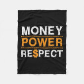 Money Wer Respect Rap Lover Entrepreneur Christmas Fleece Deken (Voorkant)