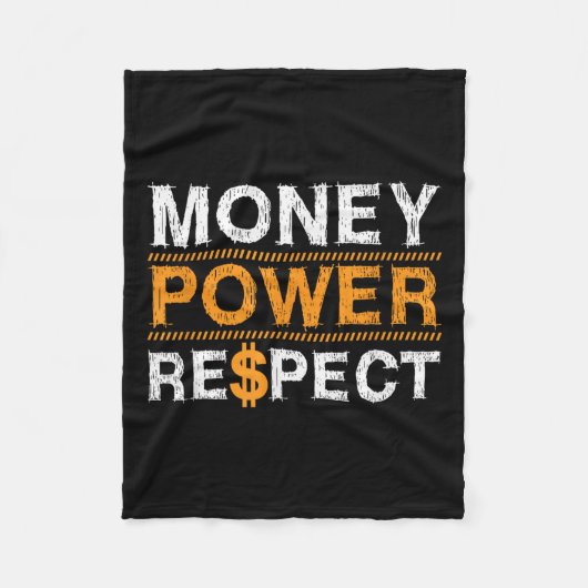 Money Wer Respect Rap Lover Entrepreneur Christmas Fleece Deken (Voorkant)