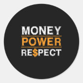 Money Wer Respect Rap Lover Entrepreneur Christmas Ronde Sticker (Voorkant)