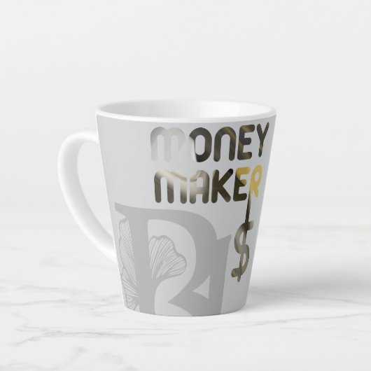 MONEYMAKER Latte Mok Abstract interieur Home Zwart (Linkerhoek)