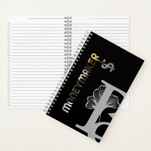 MONEYMAKER Spiraal Notebook Abstract Zwart Wit Notitieboek (Binnen)