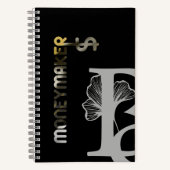 MONEYMAKER Spiraal Notebook Abstract Zwart Wit Notitieboek (Voorkant)