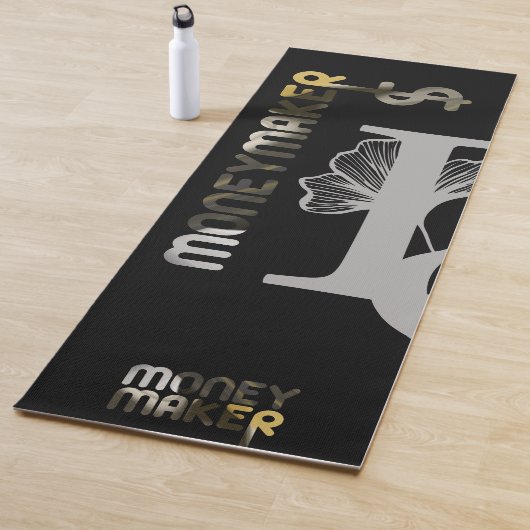 MONEYMAKER Yoga Mat Abstracte Kunst Zwart Wit Goud (In situ)