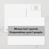 MoneySpeechCorpPerson Briefkaart (Voorkant / Achterkant)